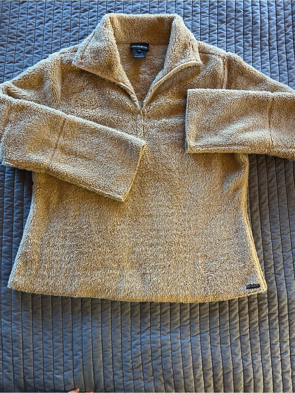 Athleta Tan Plush Sherpa Half-Zip Pullover